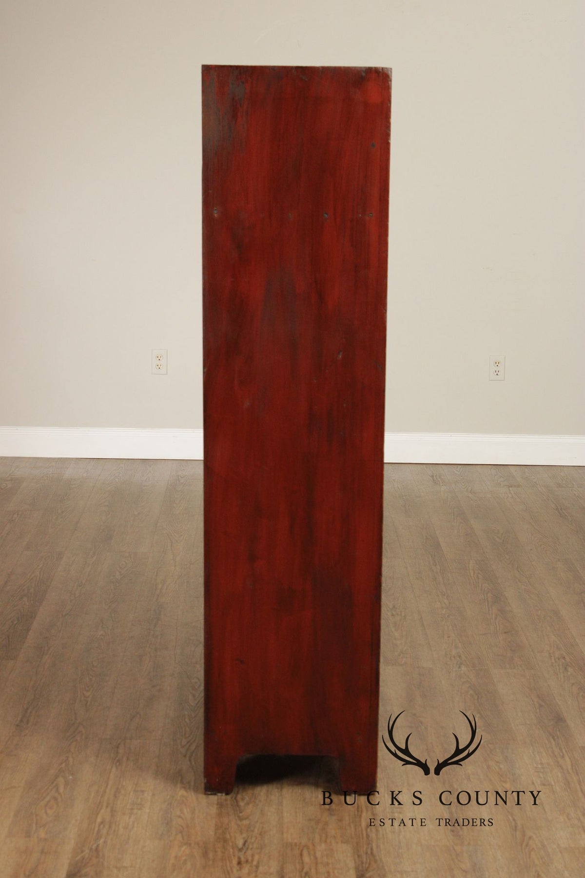 Antique Primitive Red Painted Single Door Cupboard