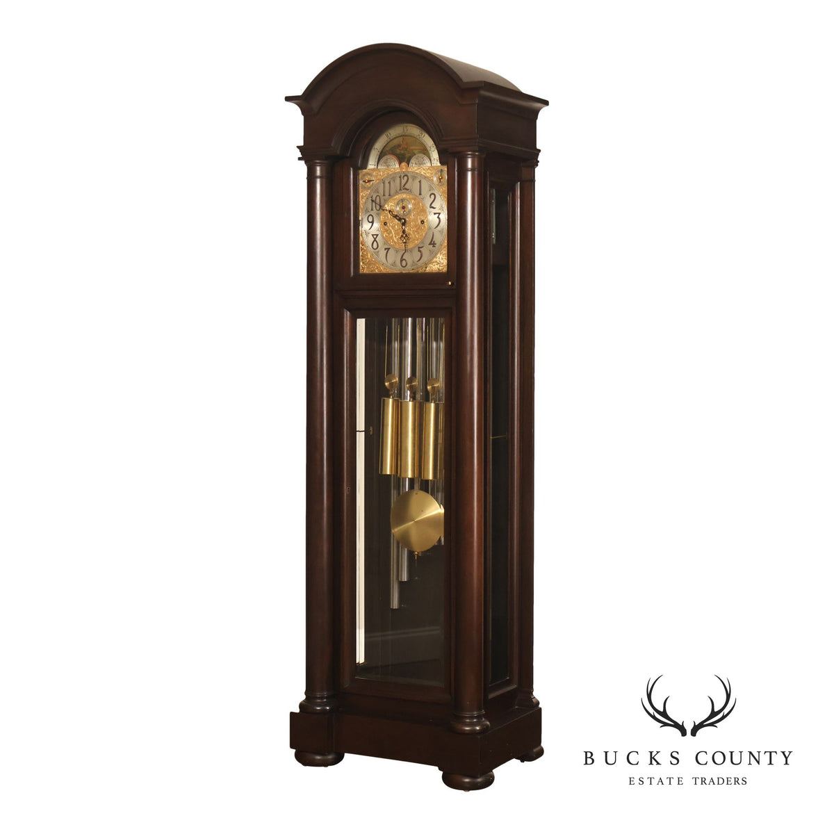 Herschede 1925 “Swan” Nine-Tube Mahogany Hall Clock