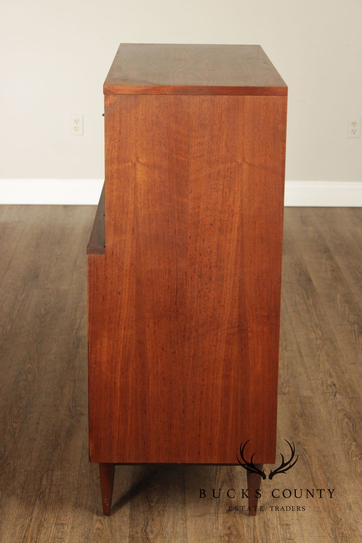 Basic Witz Mid Century Modern Walnut Tall Chest