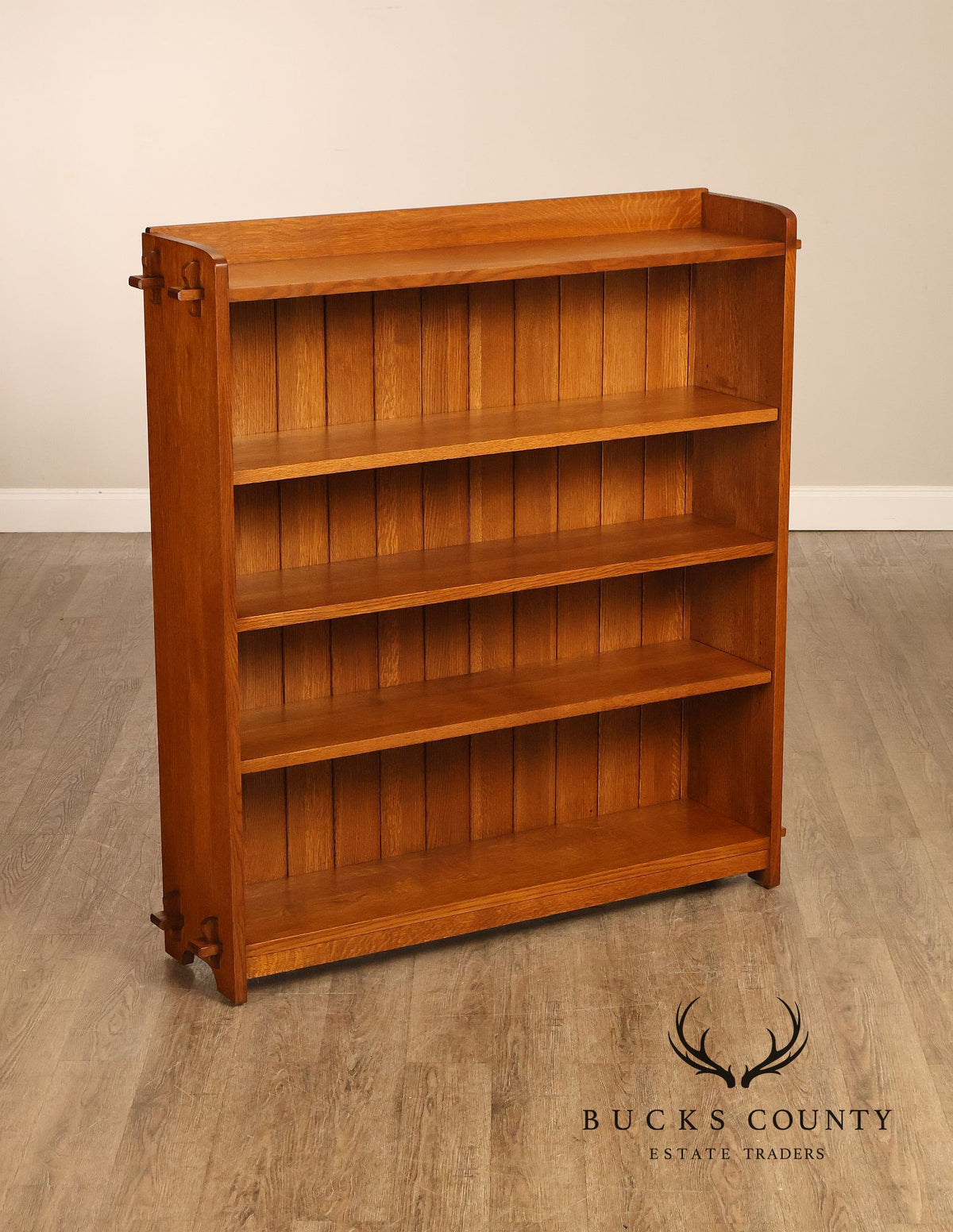 Stickley Mission Collection Oak Open Double Bookcase