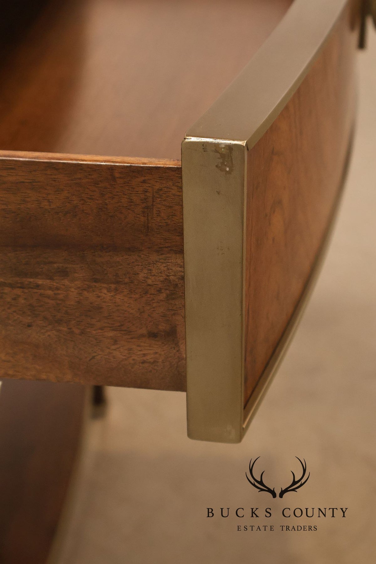 Johnathan Charles 'Barcelona' Marble Top Walnut Nightstand