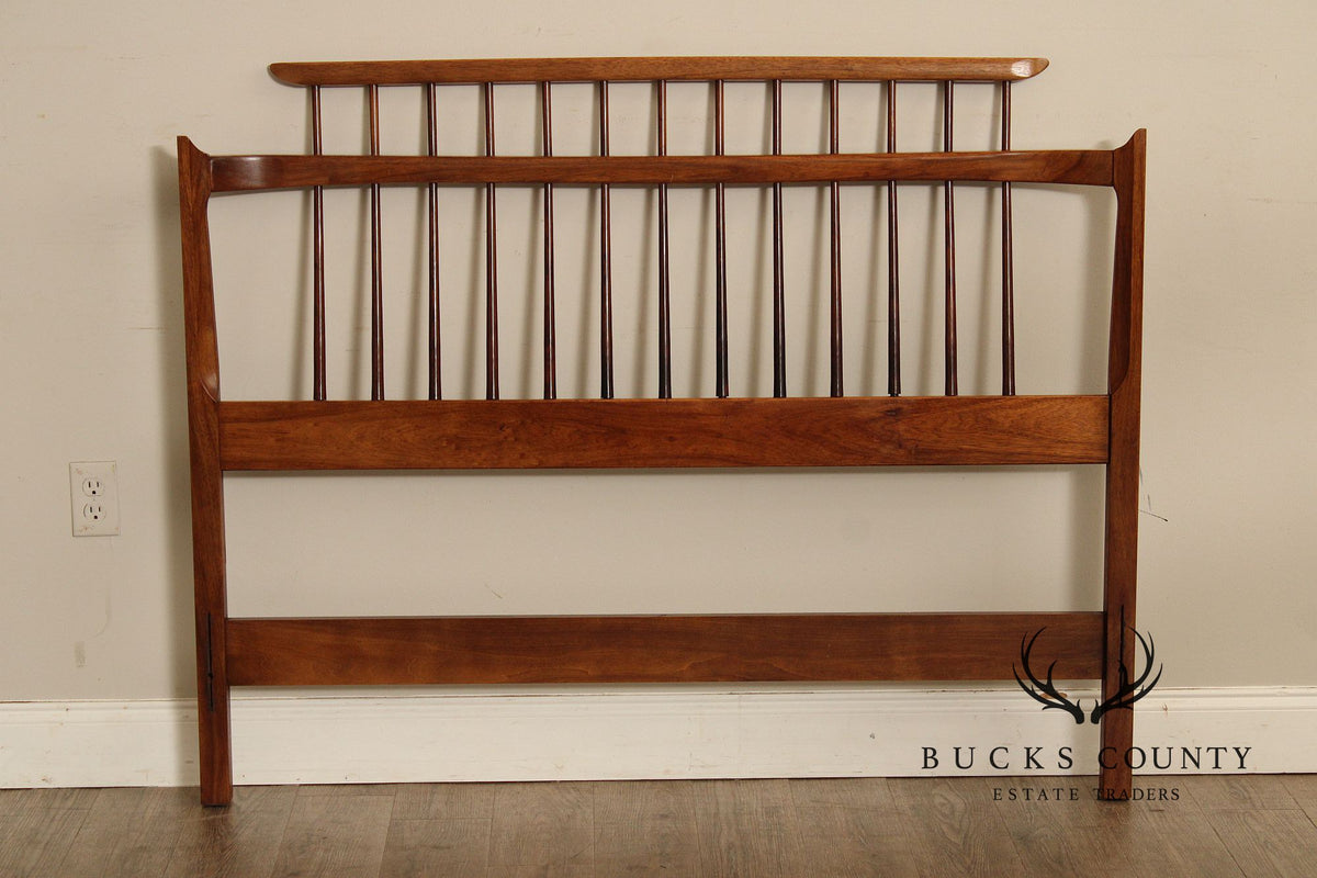 Thomasville Mid Century Modern Black Walnut Full Size Headboard