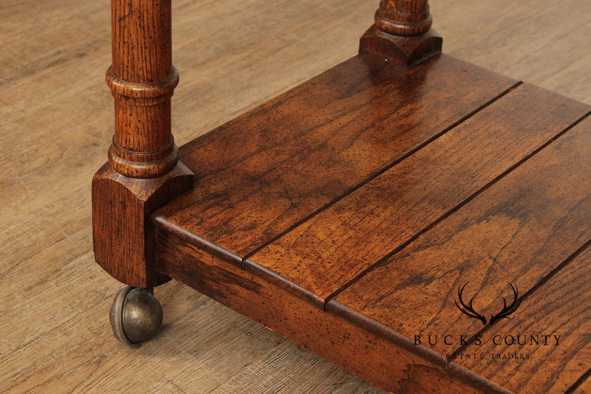 Century Furniture Vintage Oak Flip-Top Server Trolley