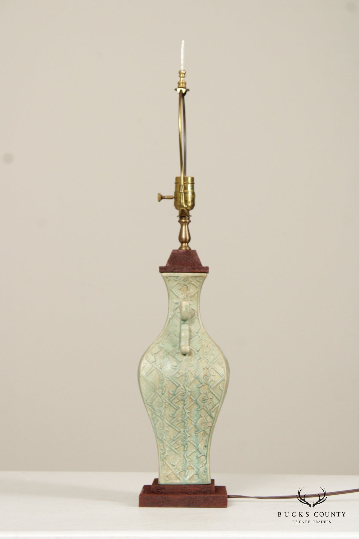 Bradburn Gallery Asian Style Celadon Porcelain Table Lamp