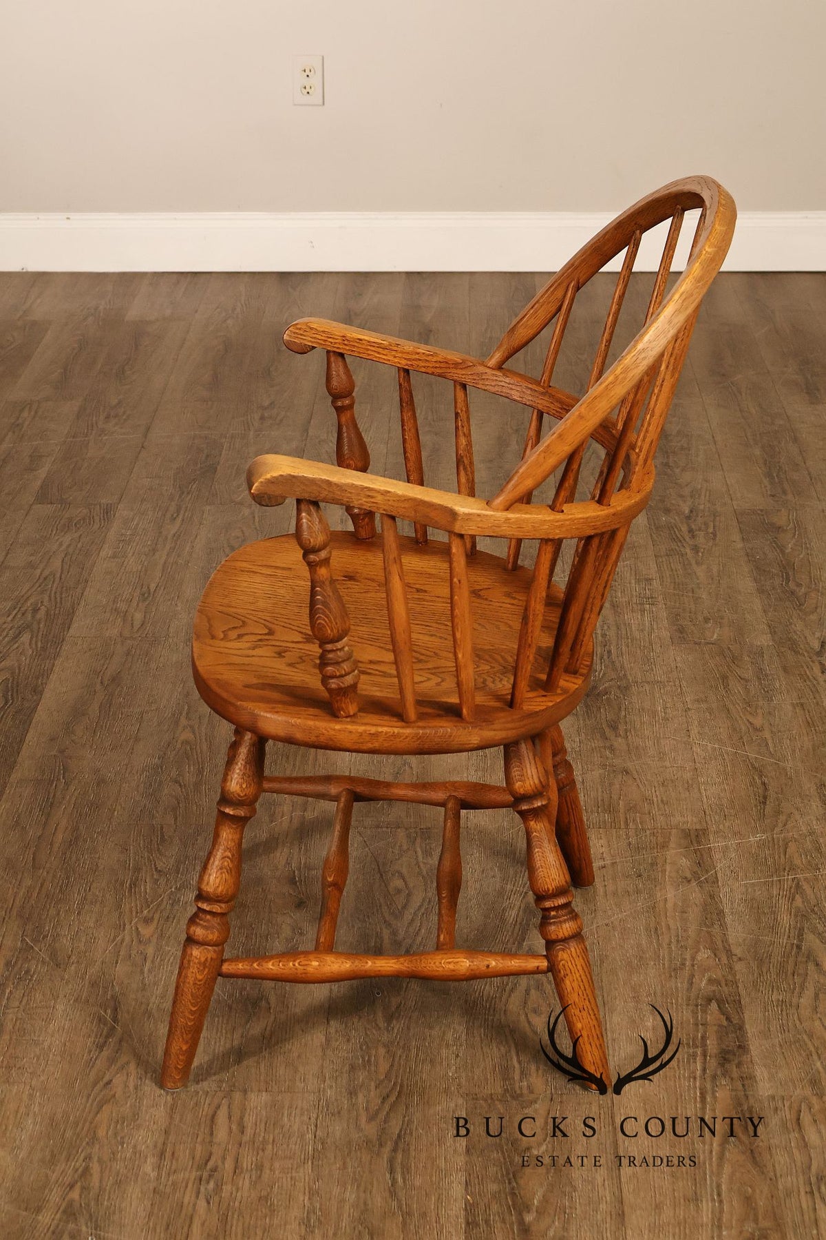 Vintage Pair of Oak Windsor Armchairs