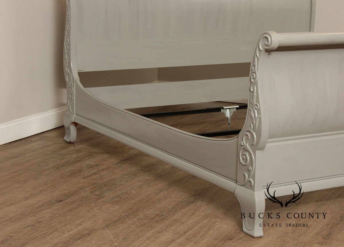 Ethan Allen Vintage Painted Legacy Collection King Sleigh Bed