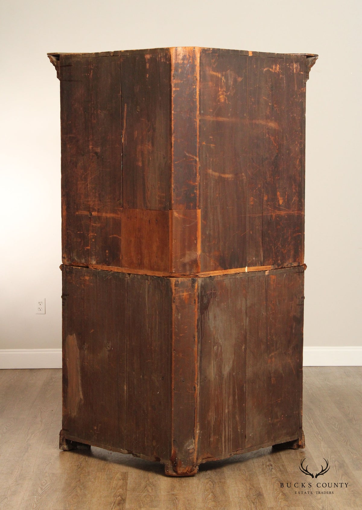 Antique American Chippendale Farmhouse Style Cherry Corner Cabinet
