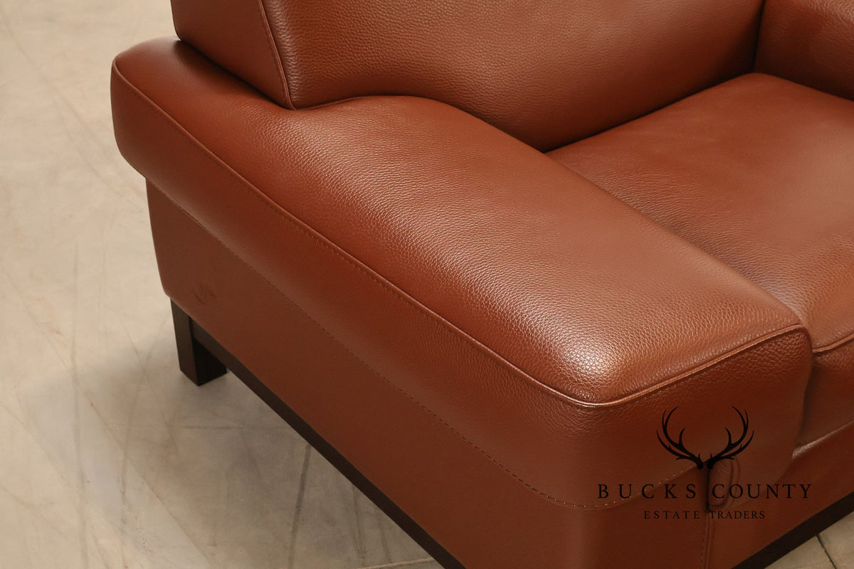 Formenti Pair of Italian Leather Lounge Chairs