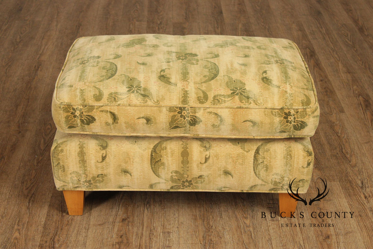 Custom Upholstered Lounge Chair and Ottoman