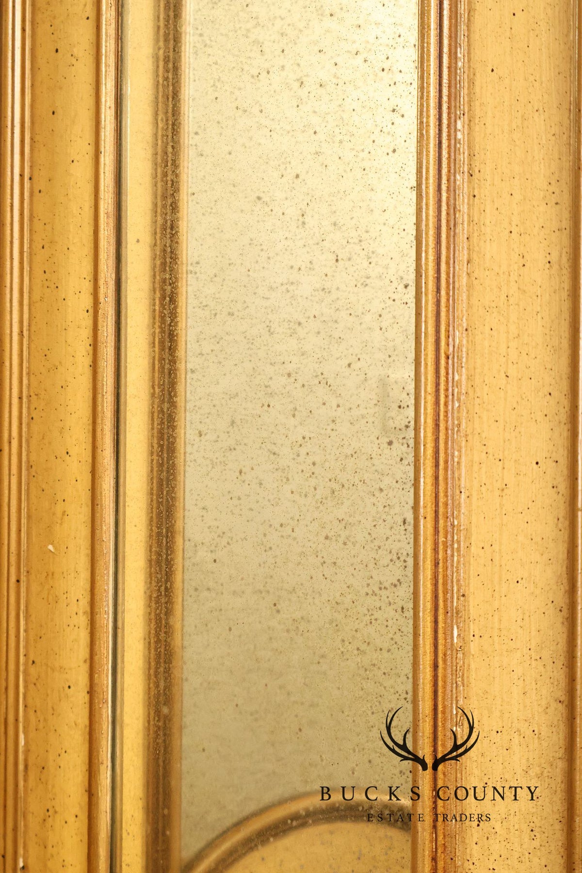 Vintage Rococo Style Painted & Mirrored Four-Panel Folding Screen