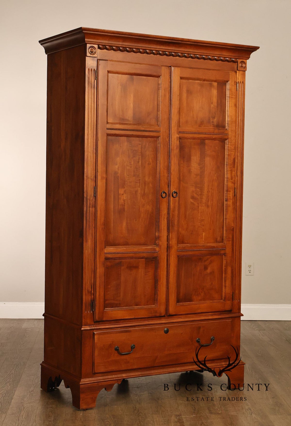 Ethan Allen Country Crossings Maple And Birch Two-Door Armoire Cabinet