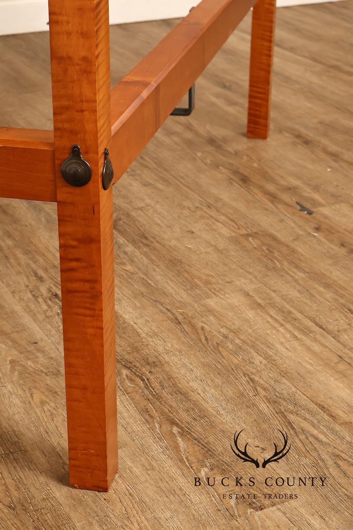 Bench Made Tiger Maple Queen Size Four Poster Canopy Bed