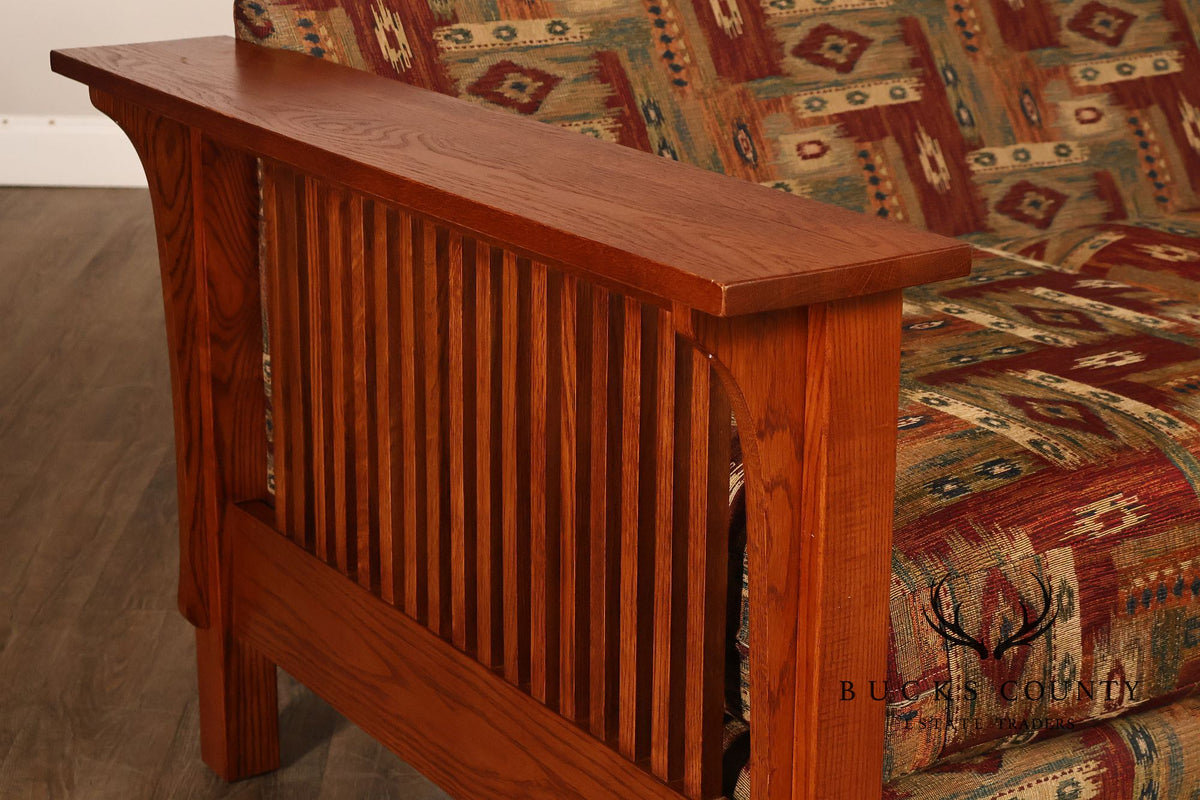 Bassett Furniture Mission Style Oak Spindle Settee