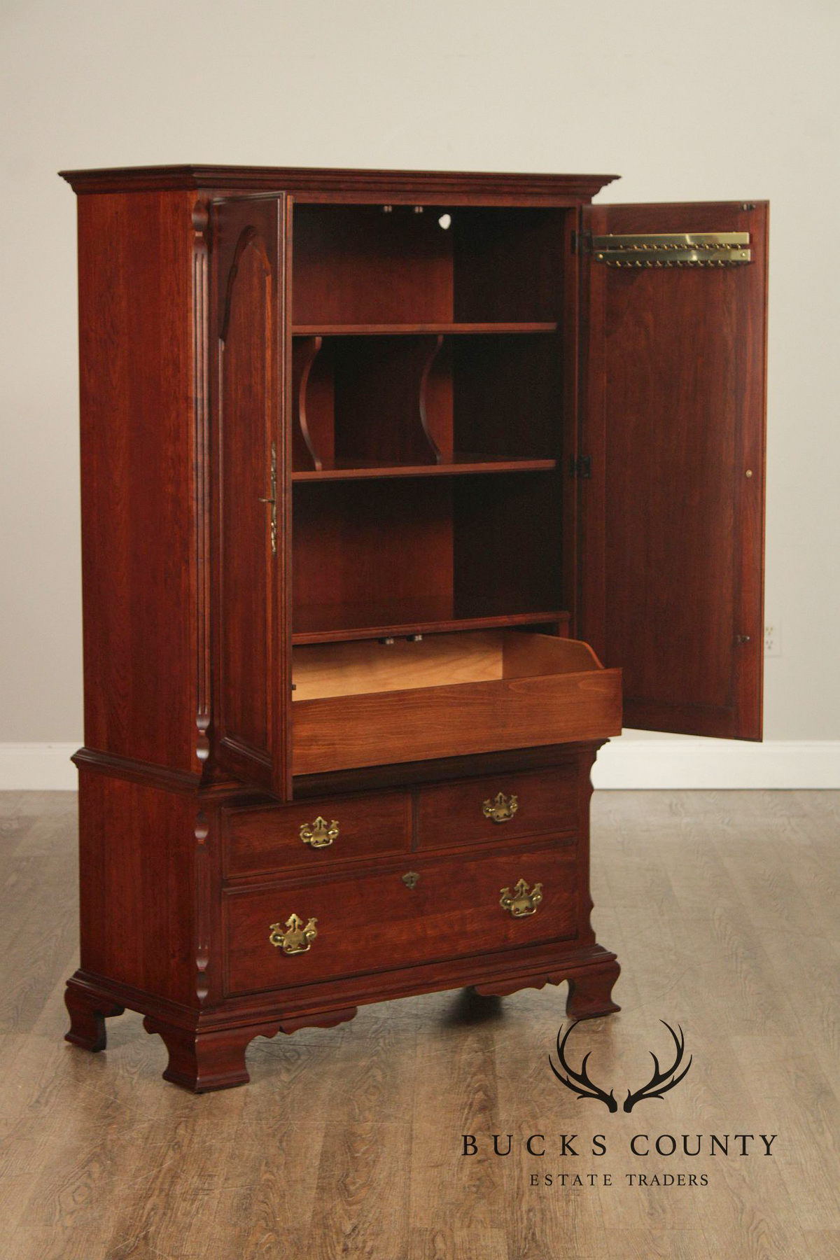 Pennsylvania House Chippendale Style Cherry Armoire
