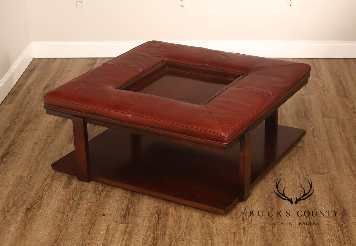 CTH Sherrill Occasional Leather Two-Tier Coffee Table