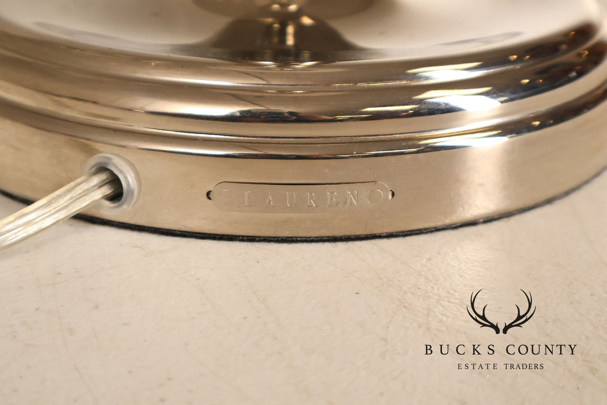 Ralph Lauren Pair of Chrome Candlestick Table Lamps