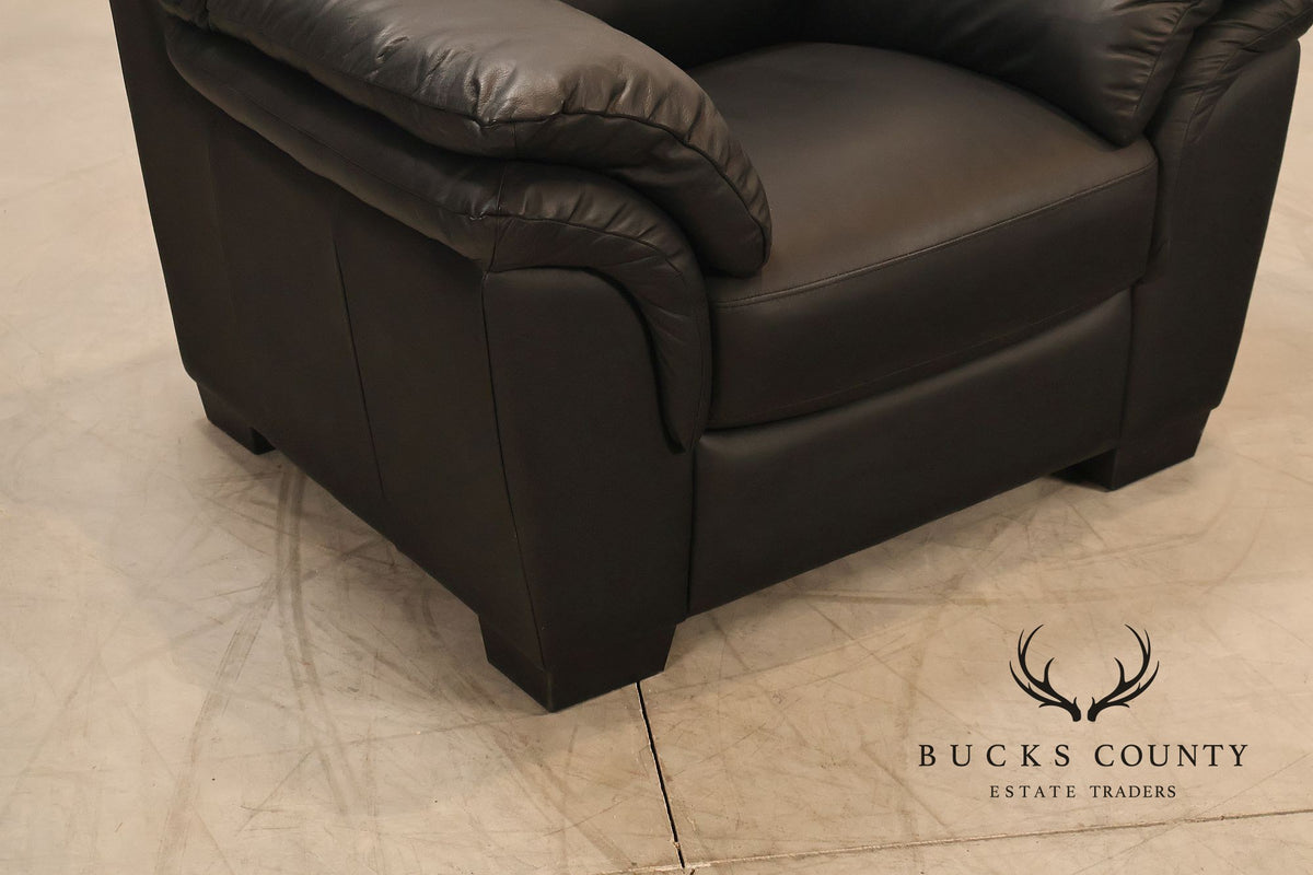 Italsofa Contemporary Black Leather Club Chair