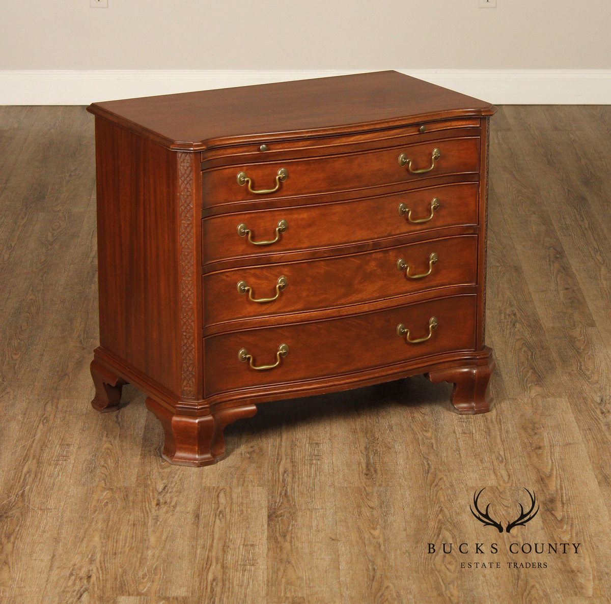 George III Style Mahogany Serpentine Front Chest Of Drawers