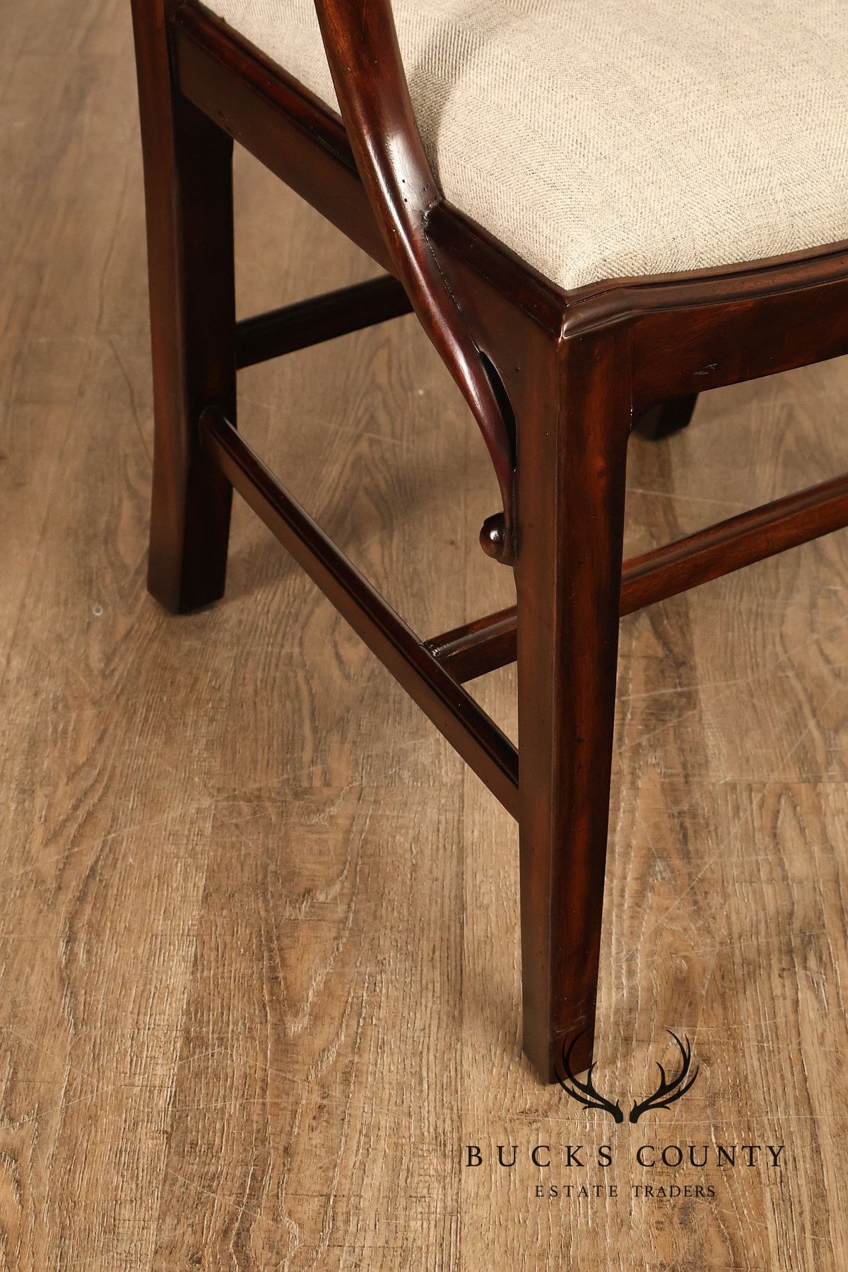 Theodore Alexander Pair Of Trellis Mahogany Dining Armchairs