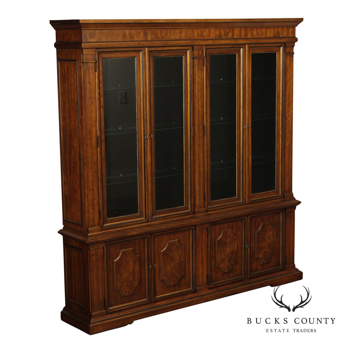 Drexel Heritage Furniture Sketchbook Collection Large Mahogany Breakfront China Cabinet