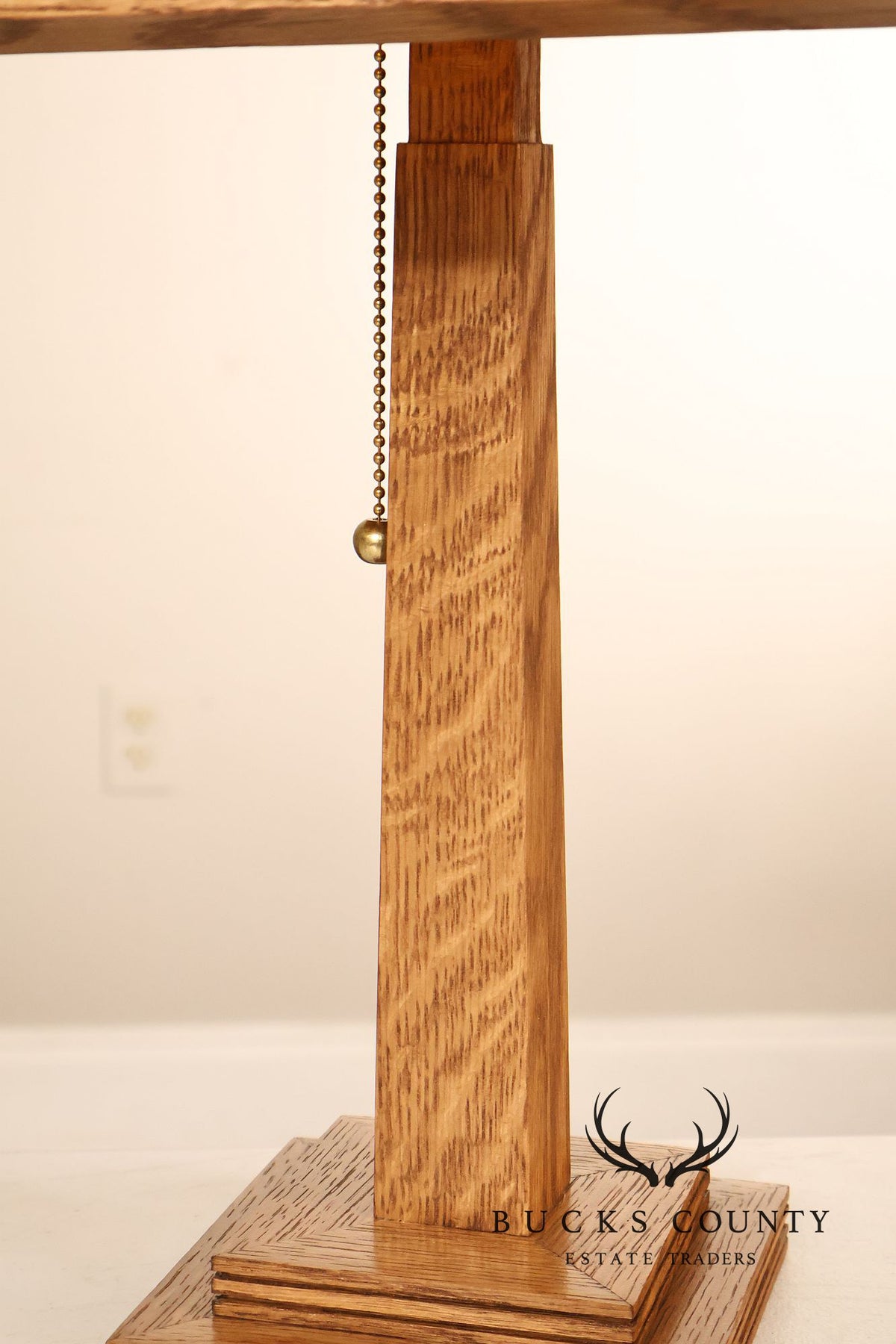Mission Accomplished Arts And Crafts Style Oak and Mica Desk Lamp