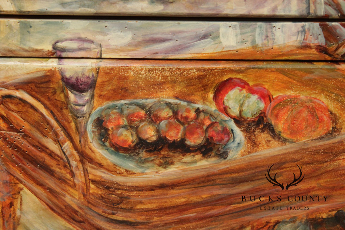 Habersham Claude Monet Collection Hand Painted French Provincial Chest Of Drawers
