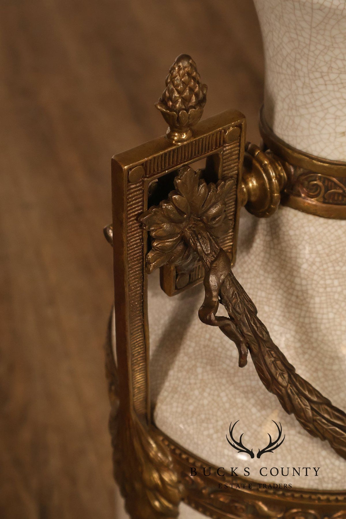 Neoclassical Style Crackle Glazed Porcelain Urn
