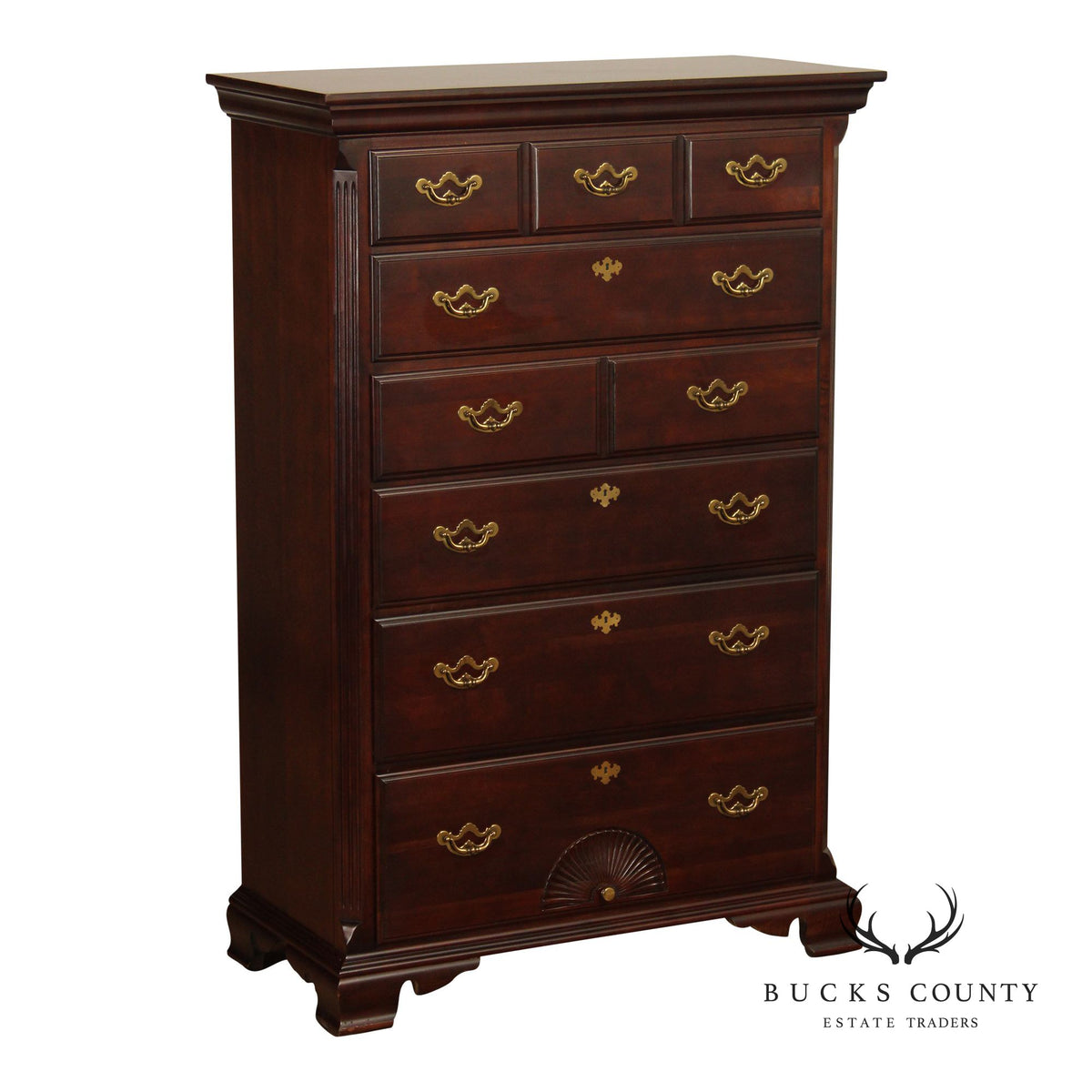Thomasville Chippendale Style Cherry Tall Chest