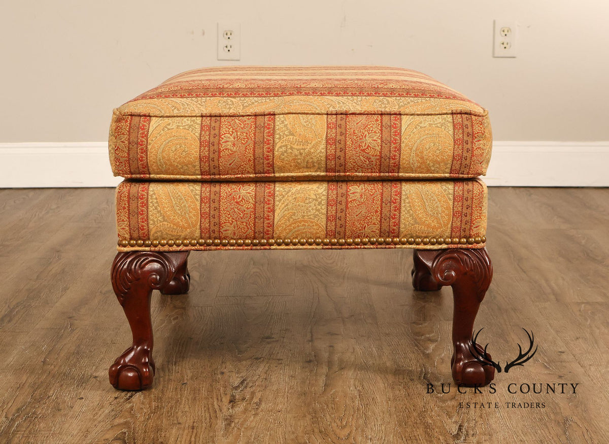 Parker Southern Chippendale Style Upholstered Ottoman