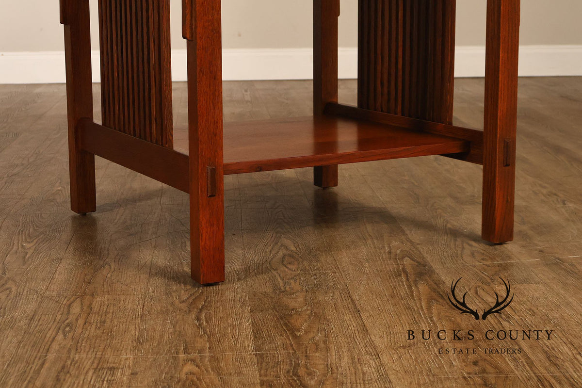 Stickley Mission Collection Oak Spindle Lamp Table