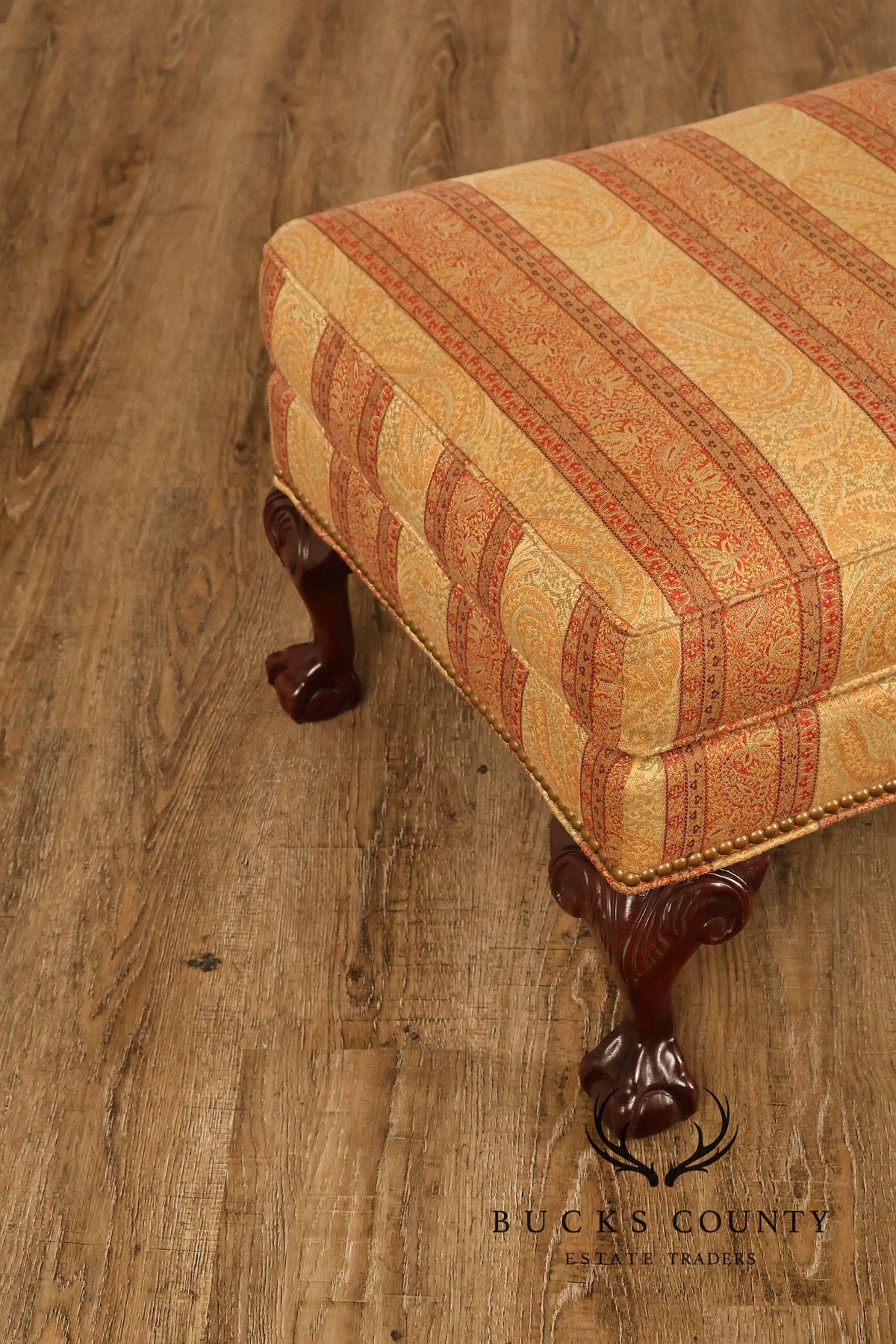 Parker Southern Chippendale Style Upholstered Ottoman