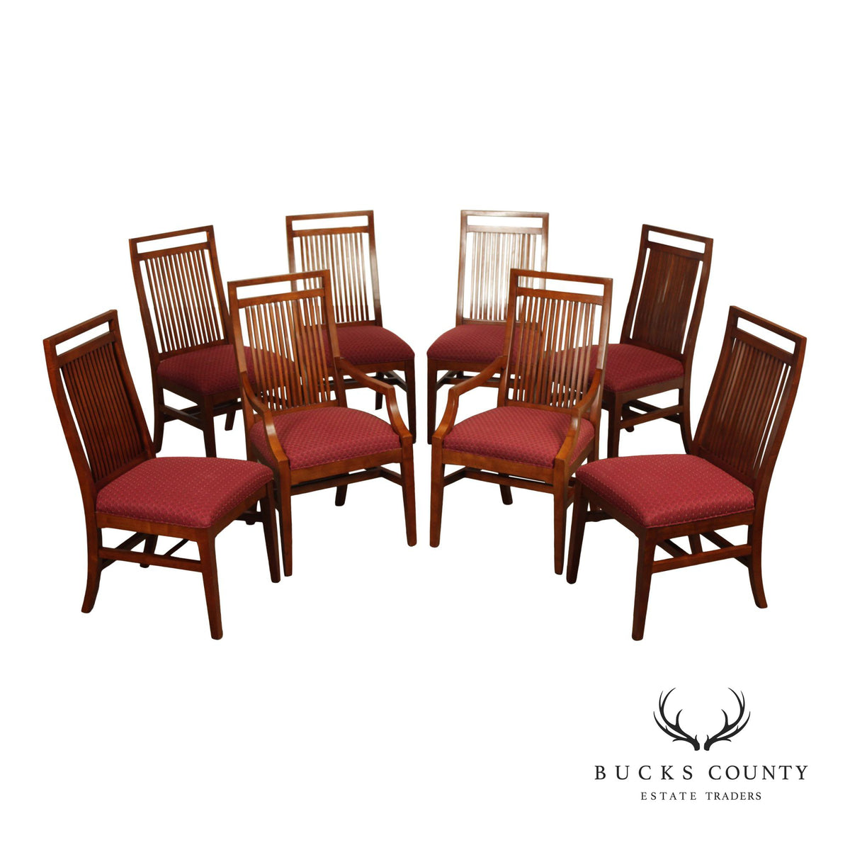 Bernhardt Mission Style Set Of Eight Dining Chairs
