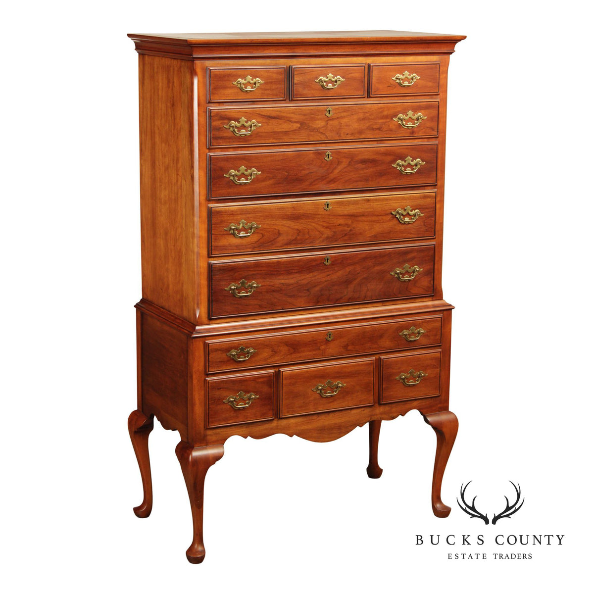 Statton Trutype Queen Anne Style Vintage Cherry Highboy
