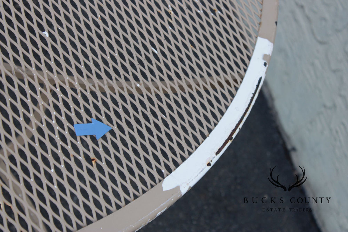 Mid Century Modern Round Wrought Iron Patio Dining Table