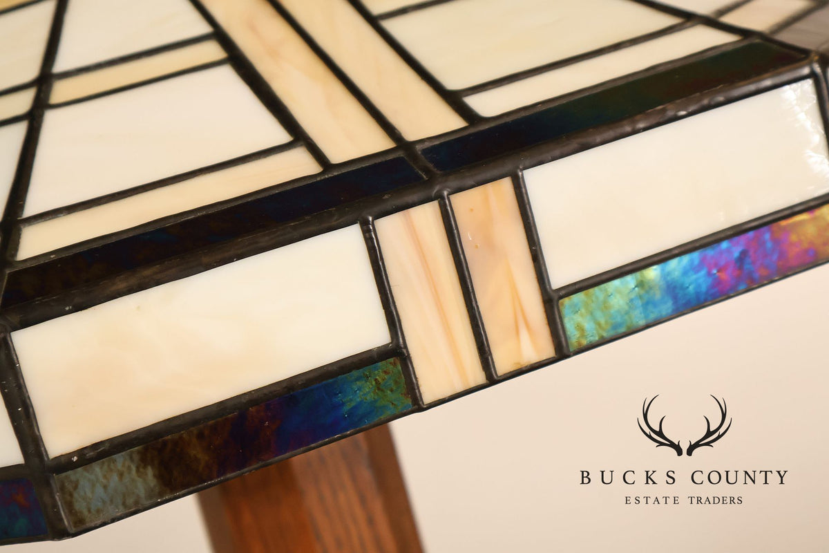 Stickley Mission Collection Table Lamp With Leaded Glass Shade