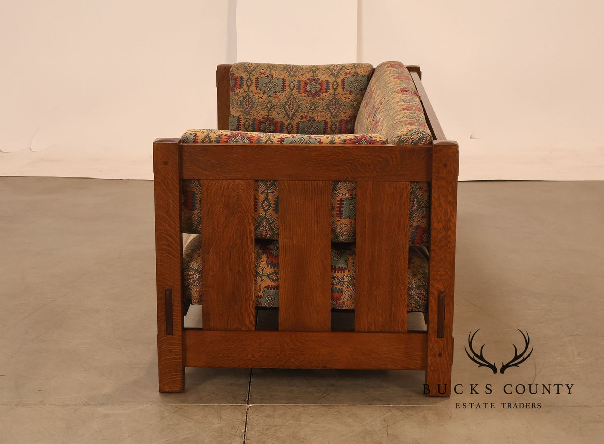 Stickley Mission Collection Oak Settle Sofa