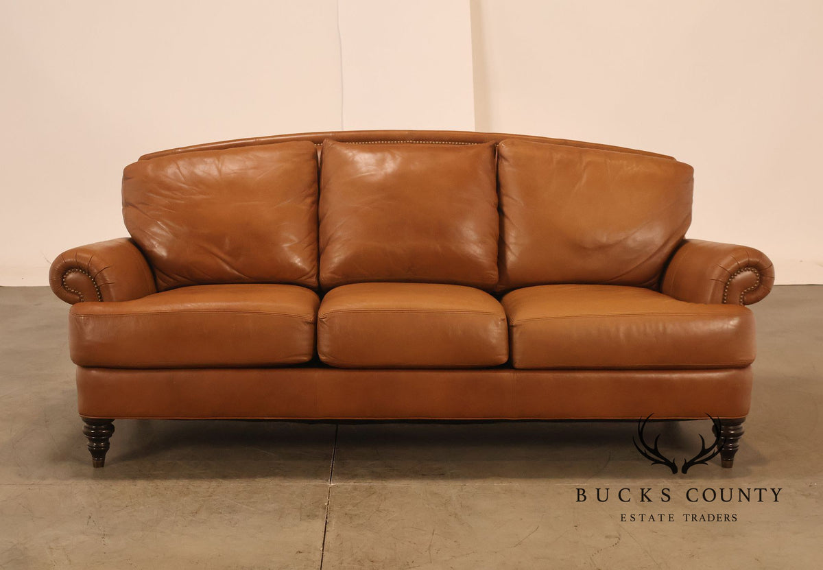 Ethan Allen 'Hyde' Three-Seat Leather Sofa