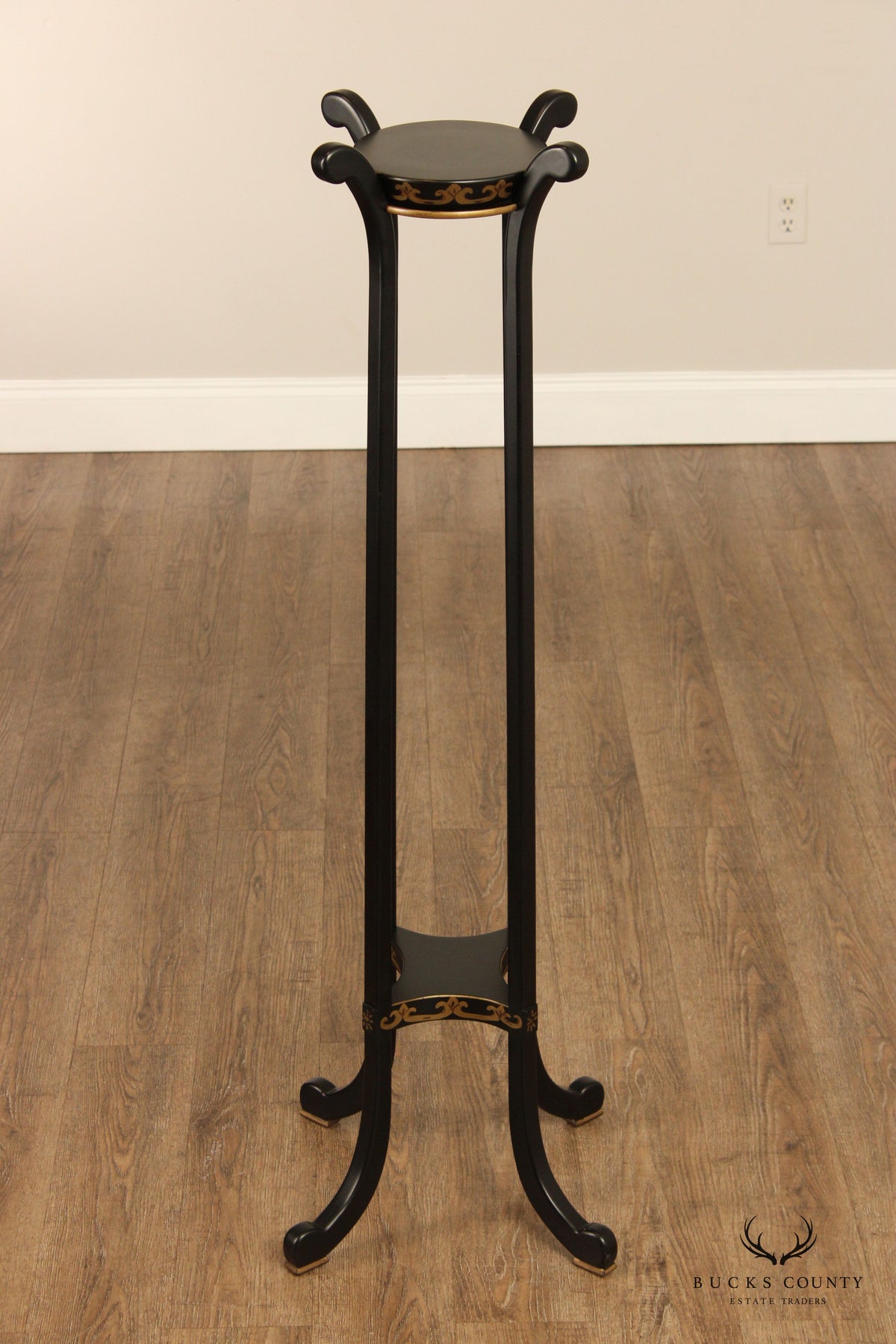 Chelsea House Ebonized Pair Of Paris Fern Stands