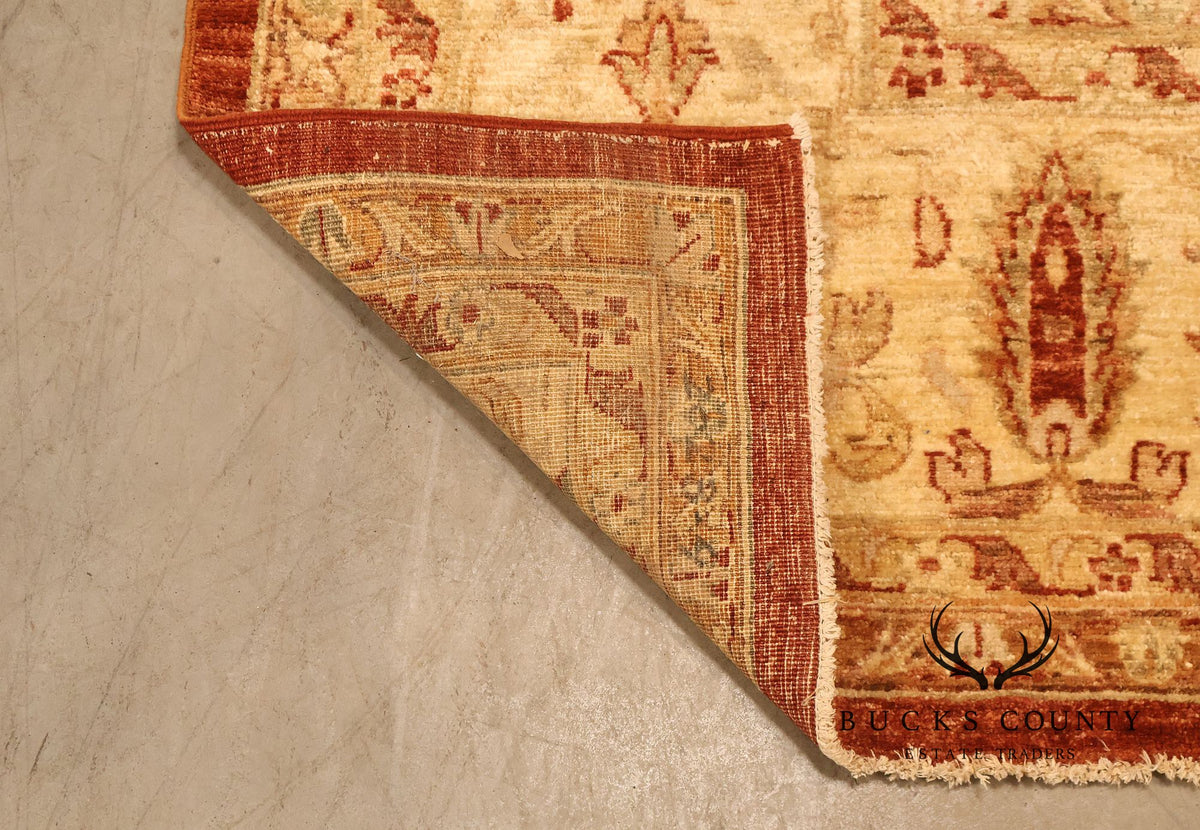 9' x 14' Traditional Oriental Style Rust And Cream Floral Area Rug
