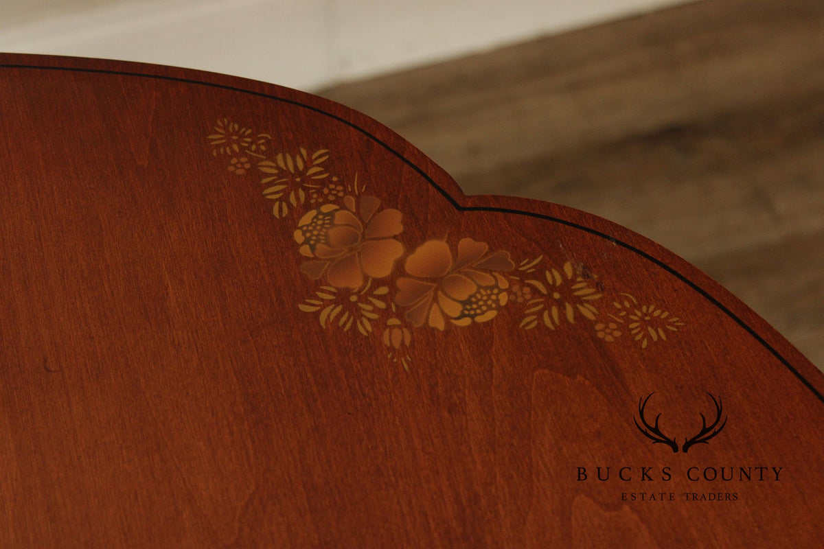 L. Hitchcock Maple Stenciled Drop Leaf Extension Dining Table