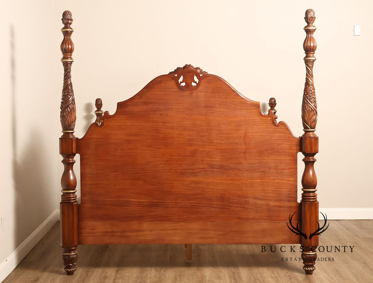 Drexel Heritage Carved King Size Four Poster Bed