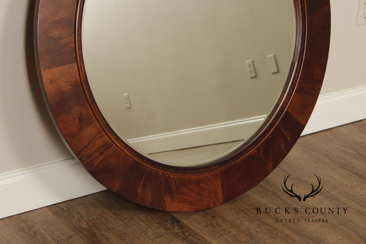 Stanley Furniture Round Mahogany Frame Wall Mirror