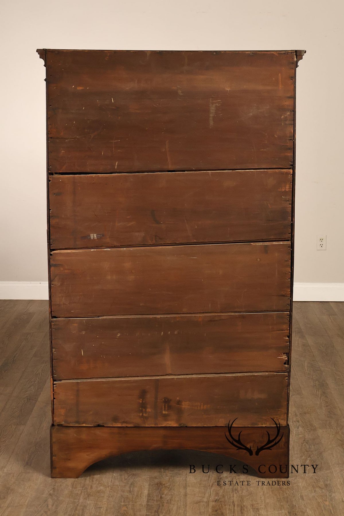 Antique 18th Century American Walnut Tall Chest Of Drawers