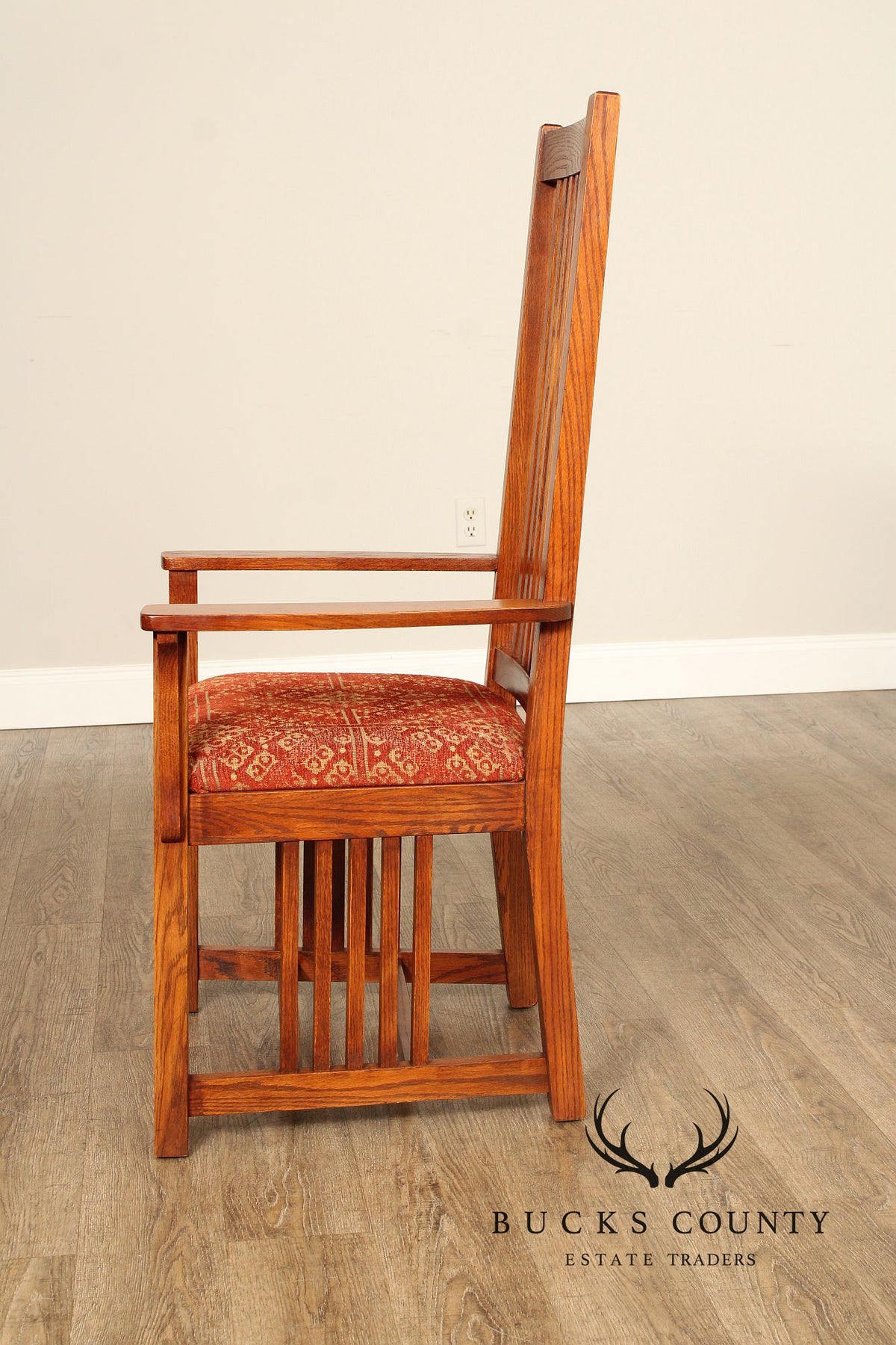 The Michaels Company  Mission Style Set Of Six Oak Spindle Dining Chairs