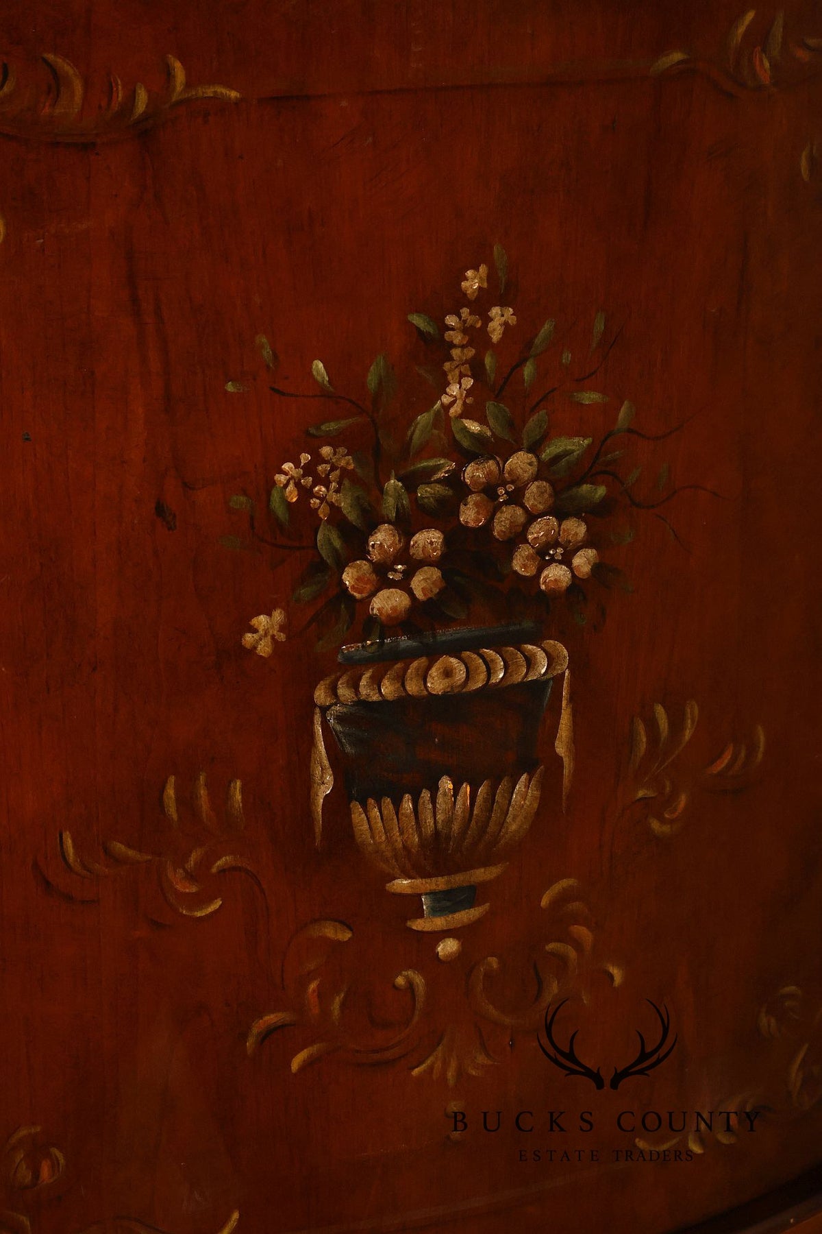 Ethan Allen Adam Style Pair of Painted Demilune Chests