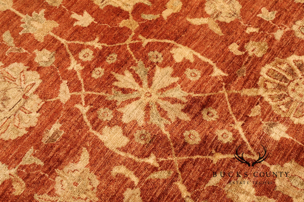 9' x 14' Traditional Oriental Style Rust And Cream Floral Area Rug