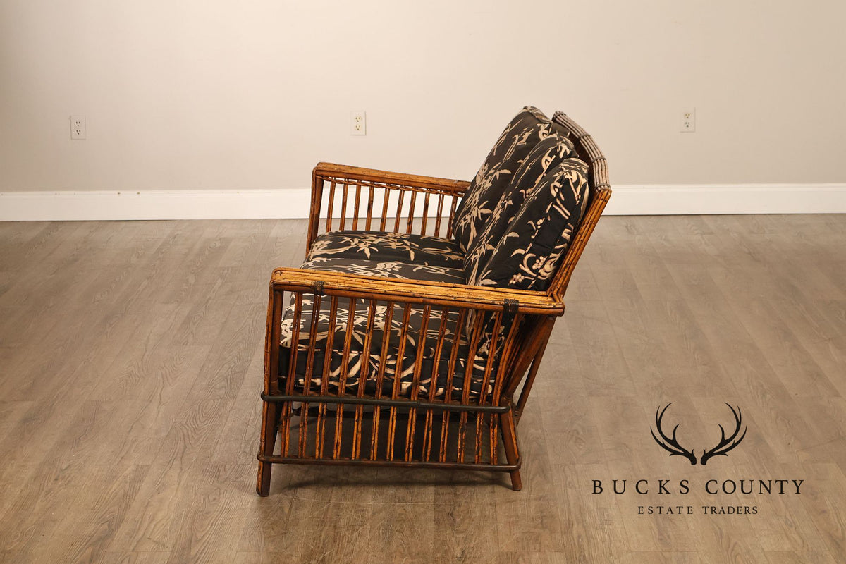 Antique Split Reed Rattan Sofa
