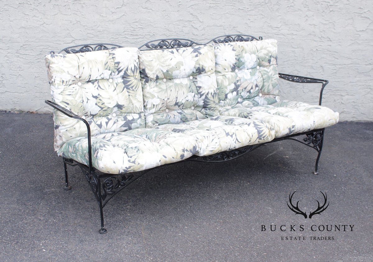 Meadowcraft Vintage Wrought Iron Outdoor Garden Sofa