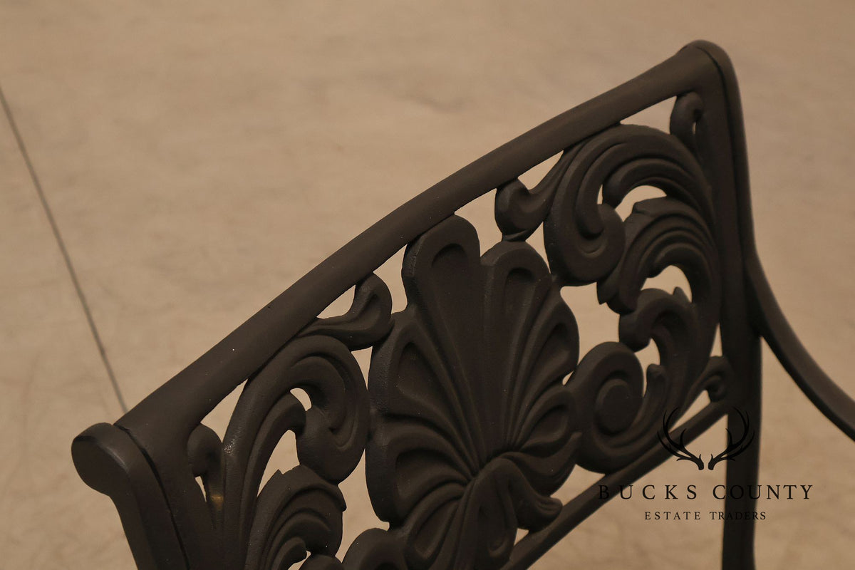 Cast Aluminum Outdoor Dining Set With Pierced Decoration