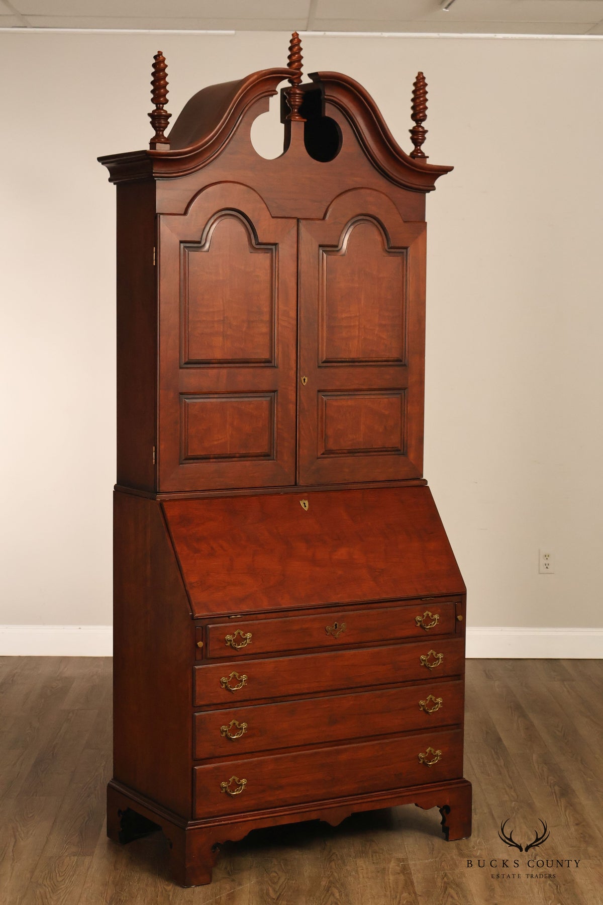 Wright Table Company New England Cherry Secretary Desk Bookcase
